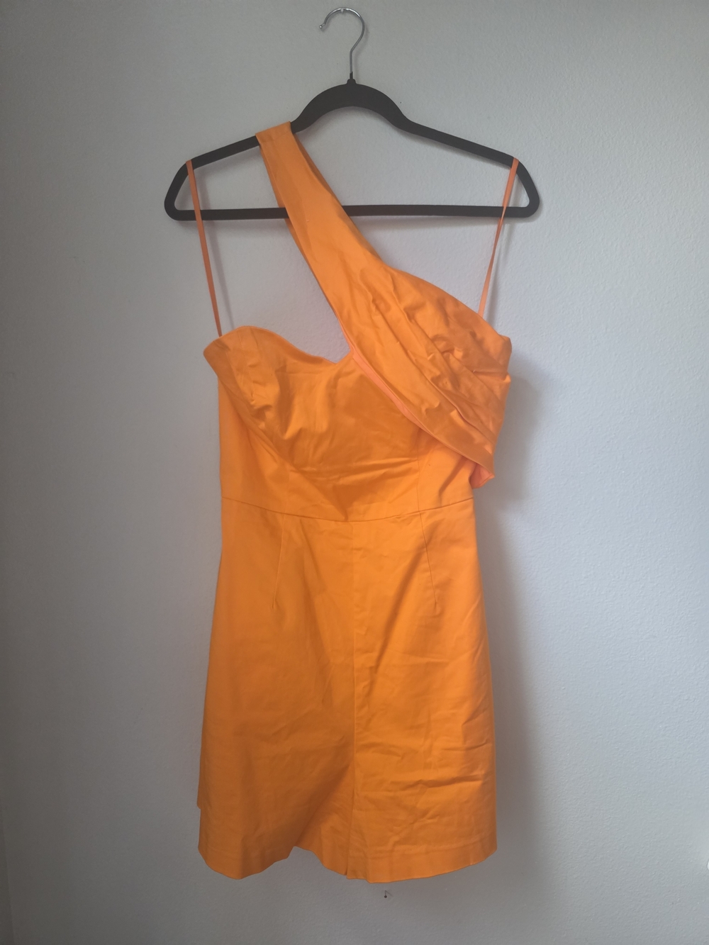 One-Shoulder Orange Cocktail Romper